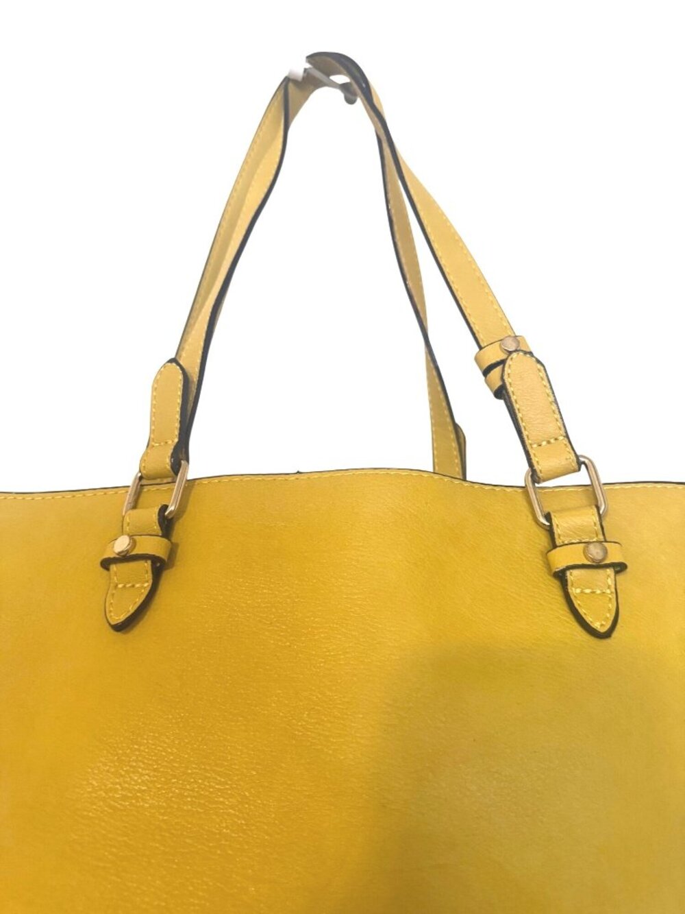 Kate Landry Bright Yellow Tote Bag Turquoise Embroidery Gorgeous Tribal Vibe - Picture 4 of 10